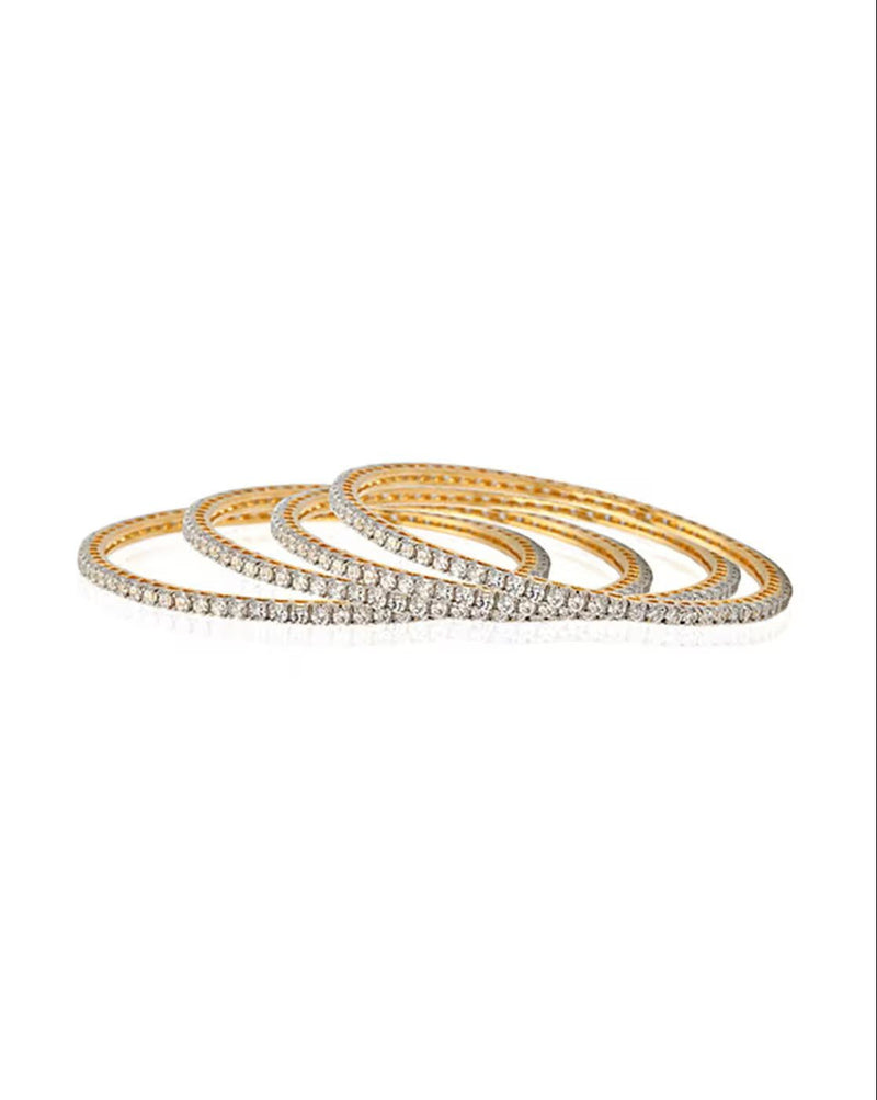 Affordable American Diamond Bangles Set