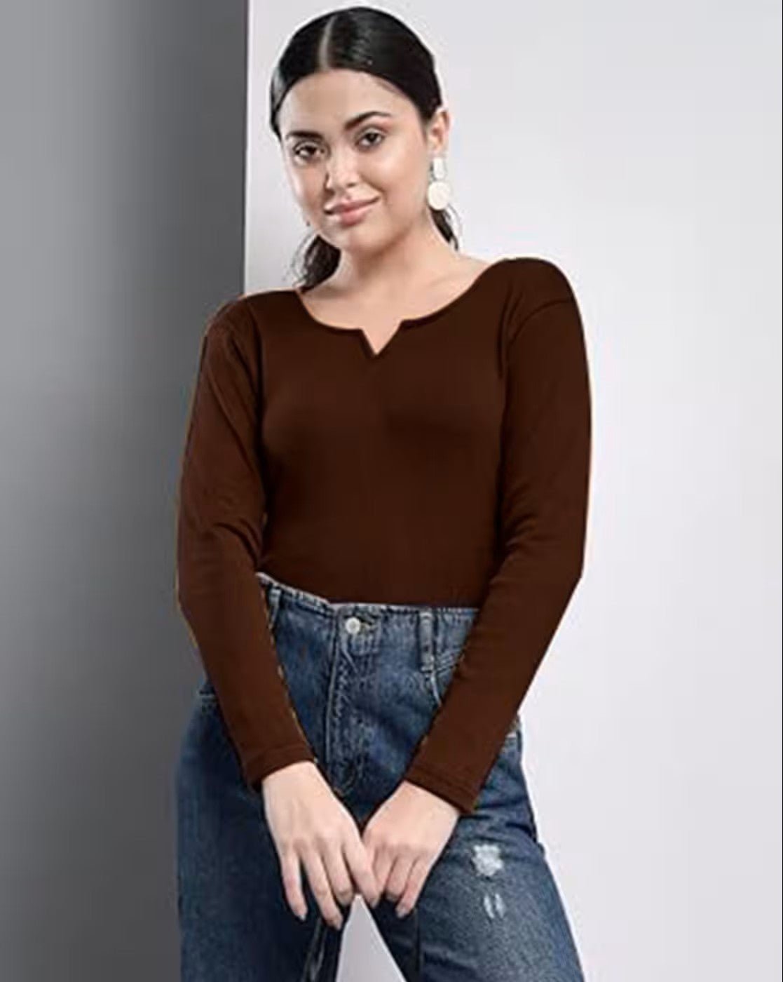 Casual Women's Western Top in Brown