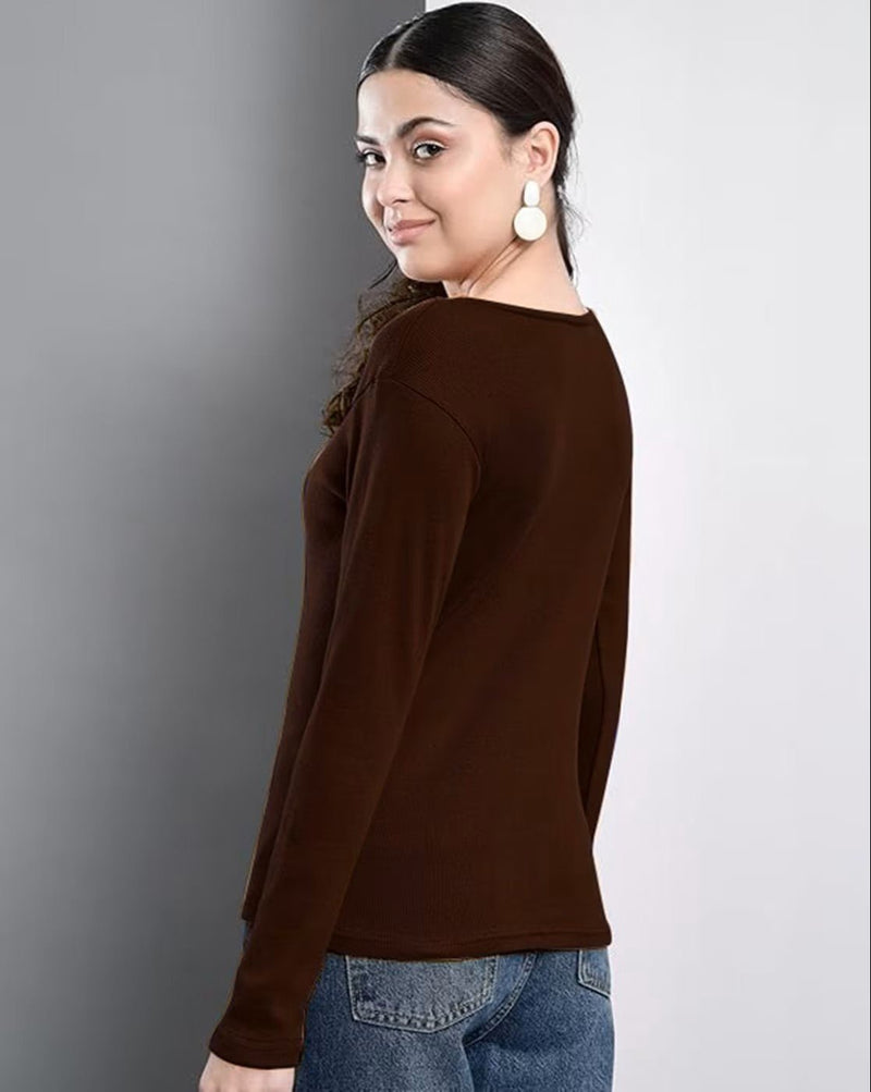 Casual Women's Western Top in Brown