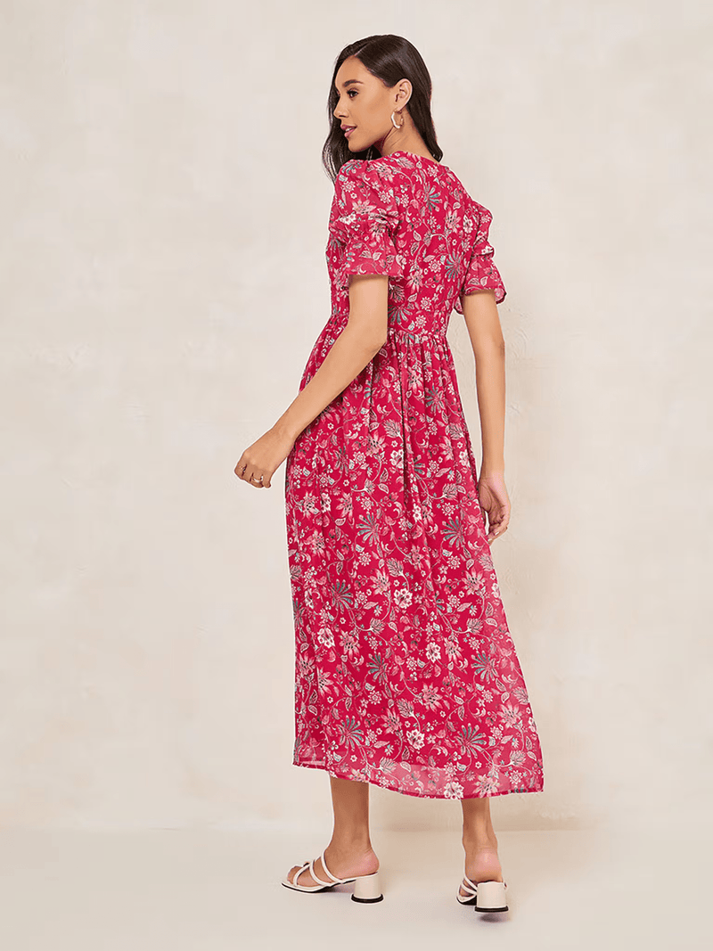 Floral A-Line Dress for Women - Trendy Design
