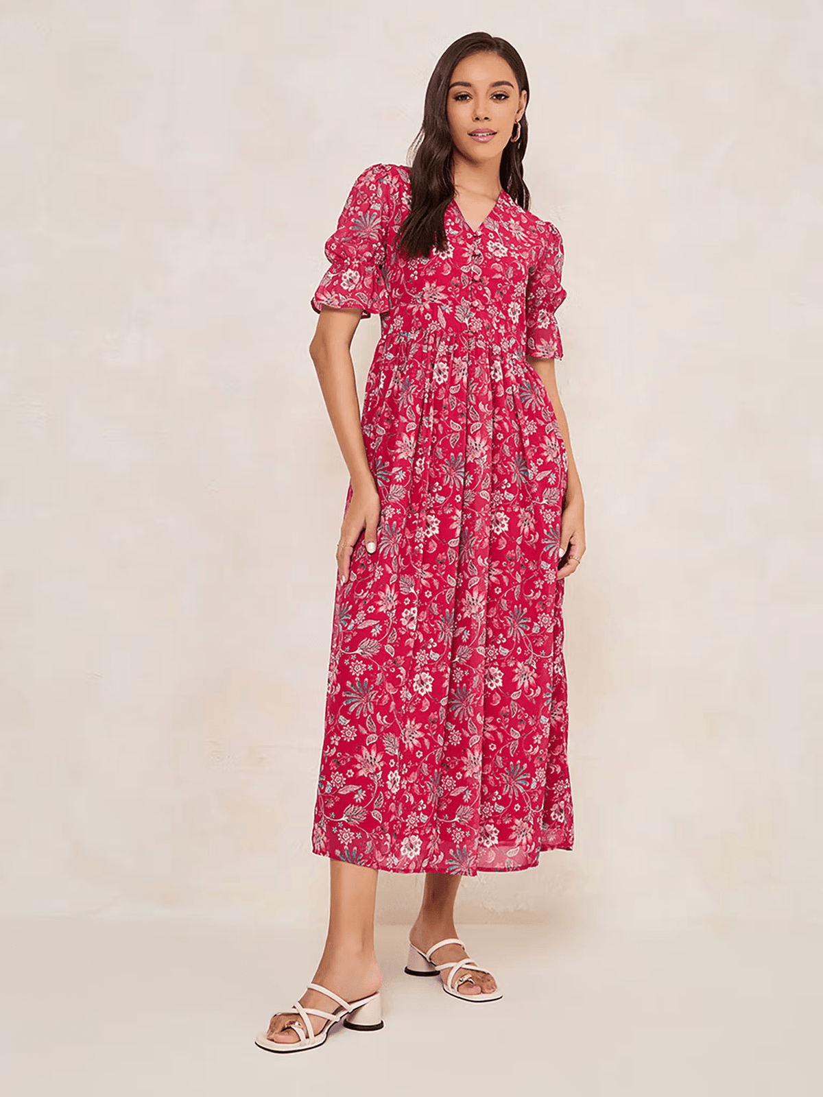 Floral A-Line Dress for Women - Trendy Design