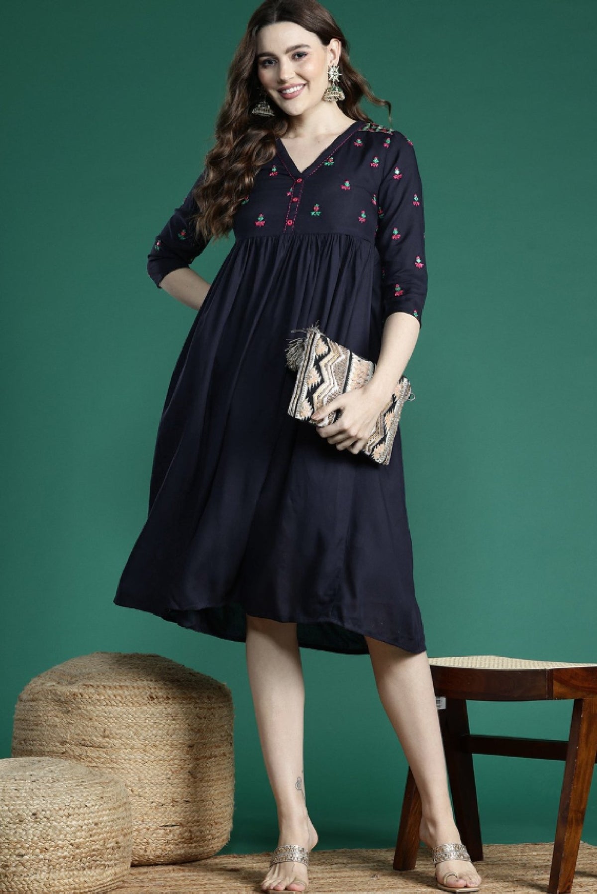 Mirror Work Ethnic Dress for Women