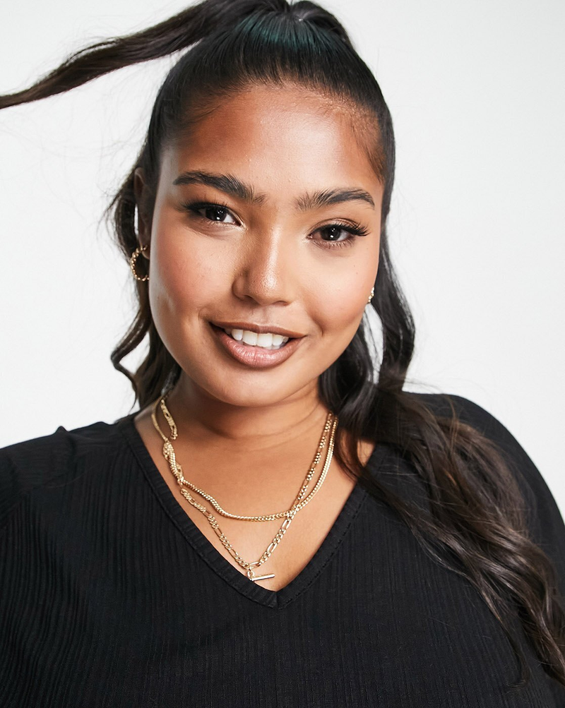 Plus Size Oversized V-Neck T-Shirt for Women