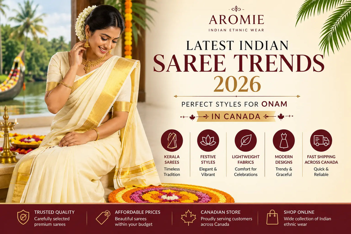 Latest Indian Saree Trends 2026 for Onam in Canada