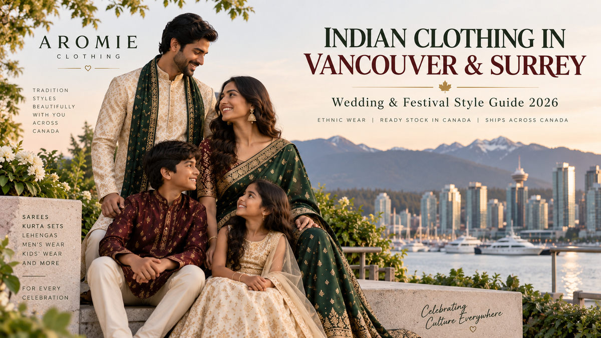 Indian clothing in Vancouver and Surrey wedding and festival style guide 2026 by Aromie Clothing