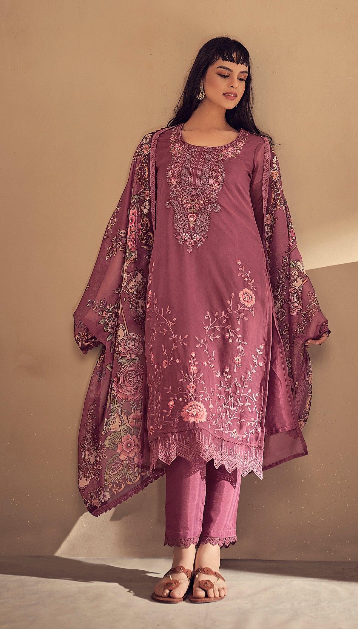 embroidered organza kurta sets