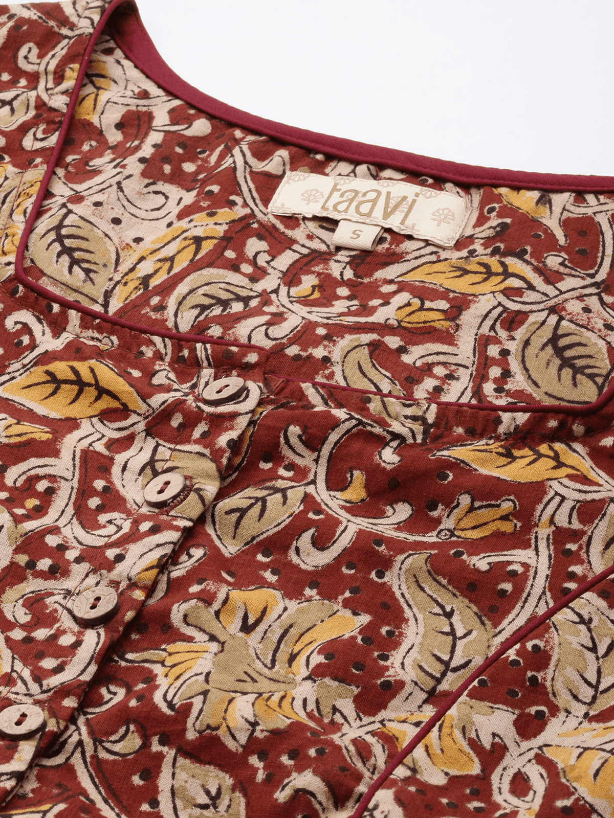 Kalamkari Hand Block Printed Cotton Non Padded Saree Blouse