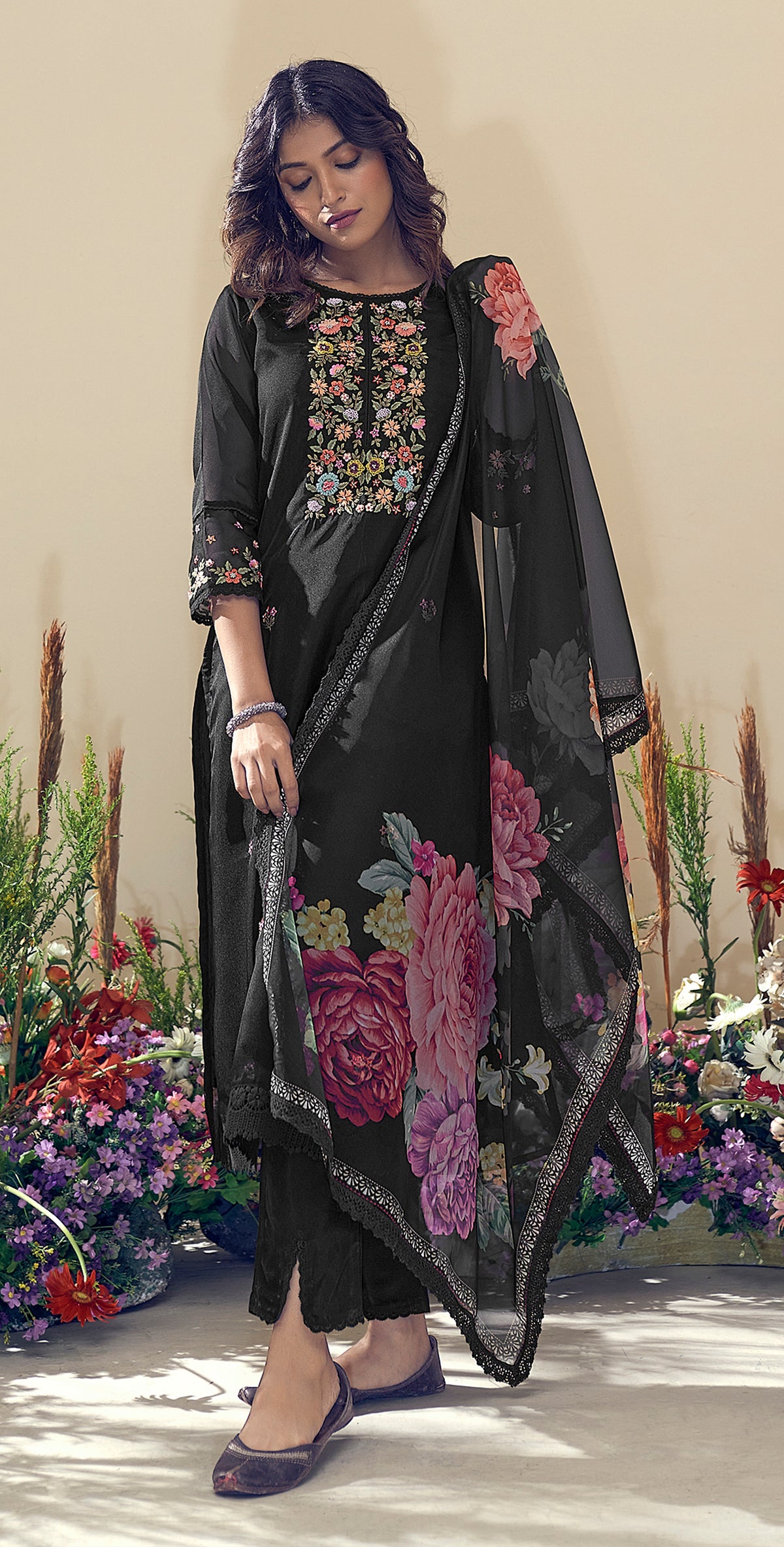 AROMIE Three Piece Kurta Set – Pink, Indian Dress Canada