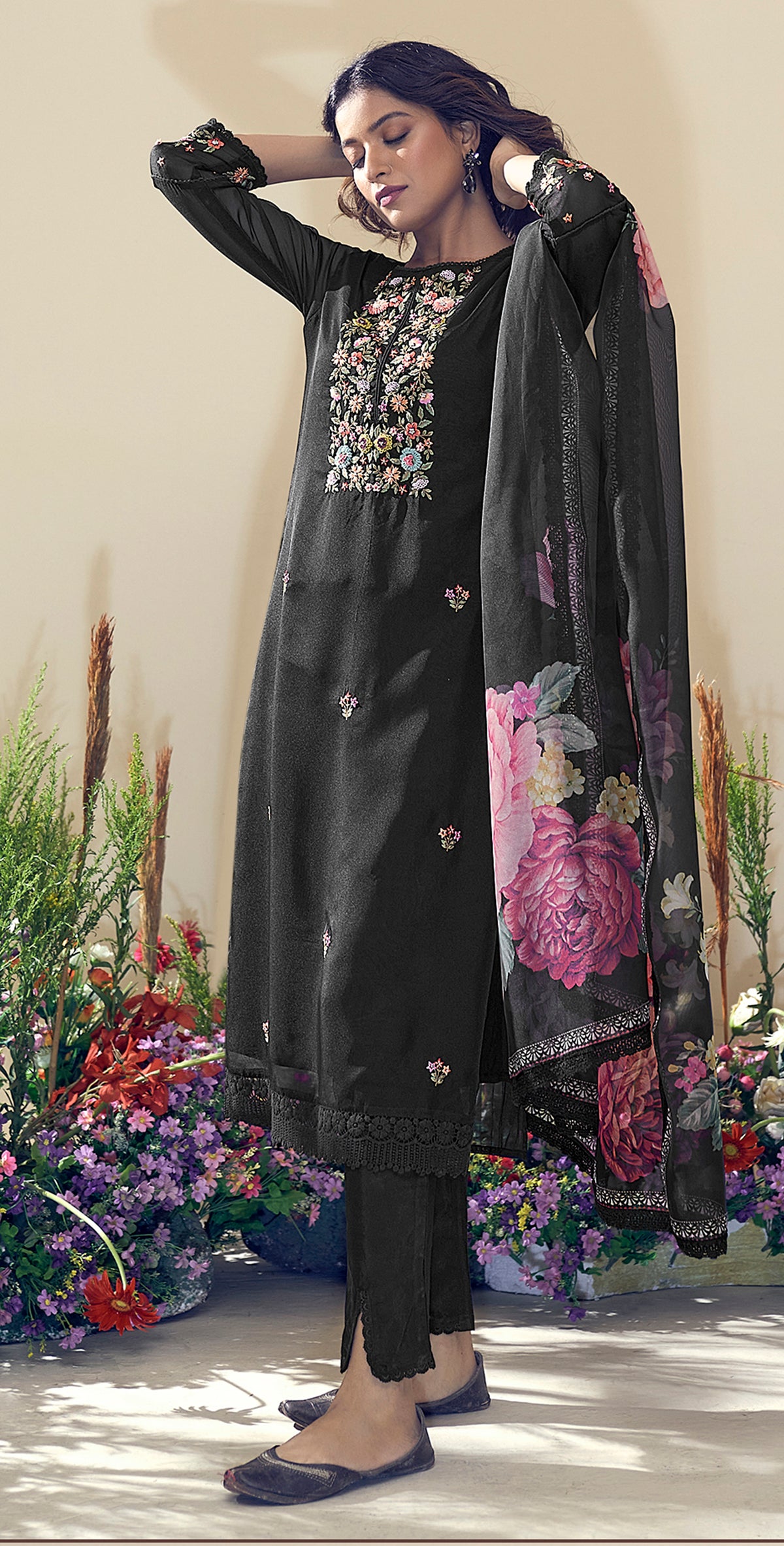 AROMIE Three Piece Kurta Set – Pink, Indian Dress Canada