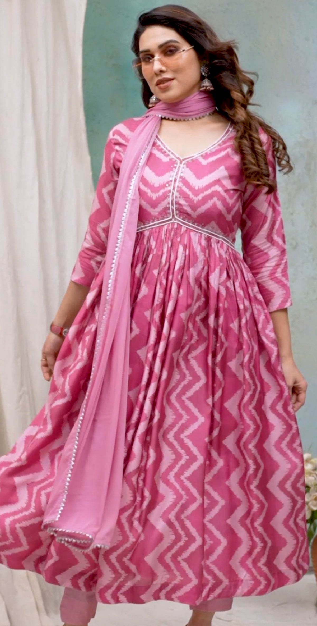 Cotton printed Anarkali kurta sets