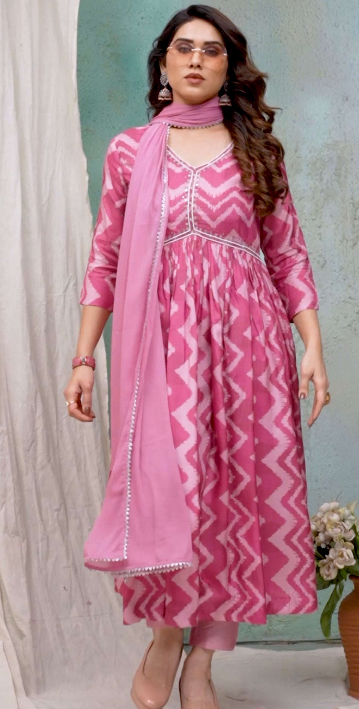 Cotton printed Anarkali kurta sets