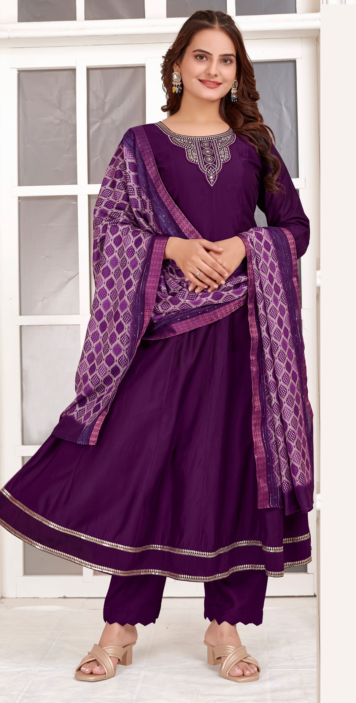 Aromie purple silk Kurta Set Canada - Chic & Elegant