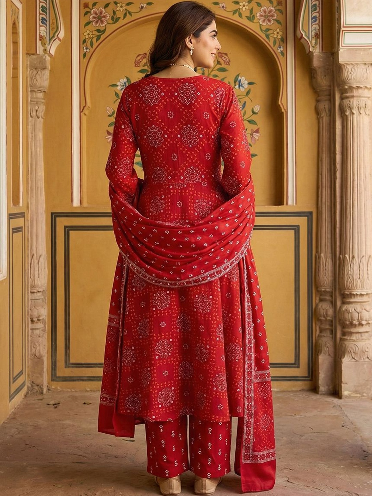 Women Ethnic Motifs Embroidered Regular Pure Cotton Kurta with Trousers & With Dupatta