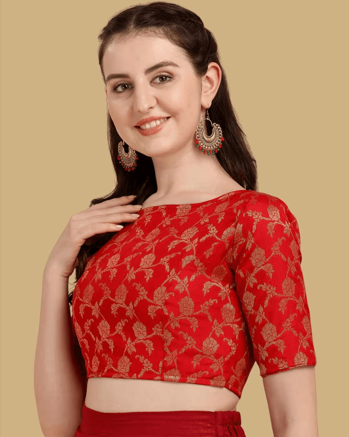 Women Embellished Back Open Blouse
