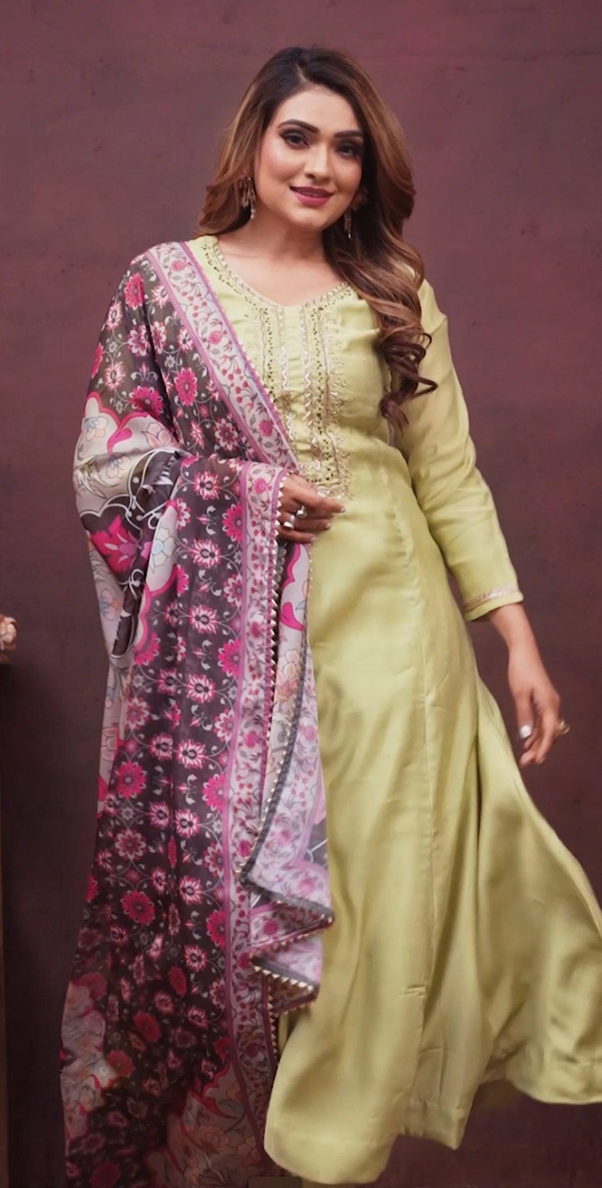 Chanderi embroidered kurta sets