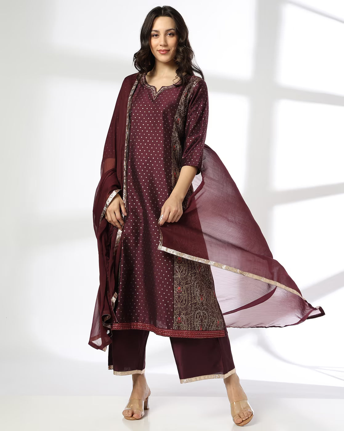 Women Printed Straight Kurta with Pants & Dupatta |