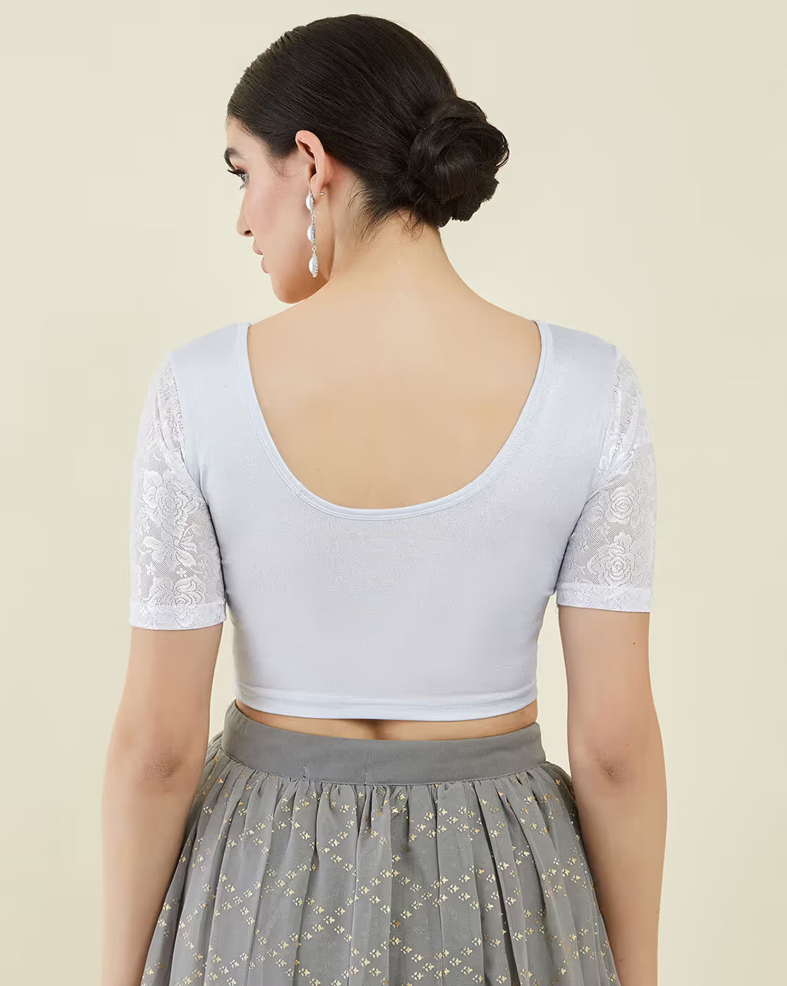 Floral Lace Slip-On Blouse
