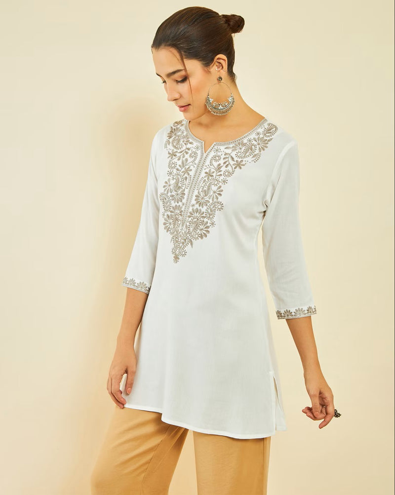 Floral Embroidered Tunic