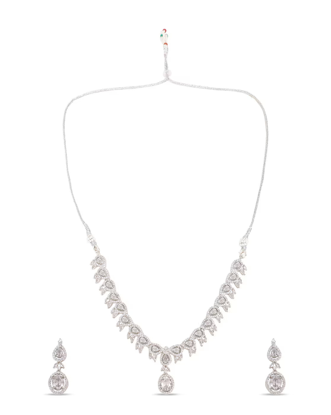 Stone-Studded Necklace & Earrings Set | FS