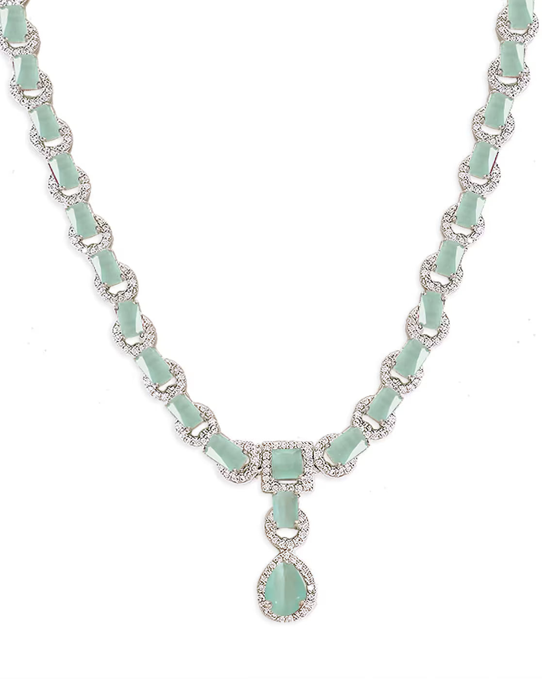 Silver Plated Necklace Set with Elegant Design