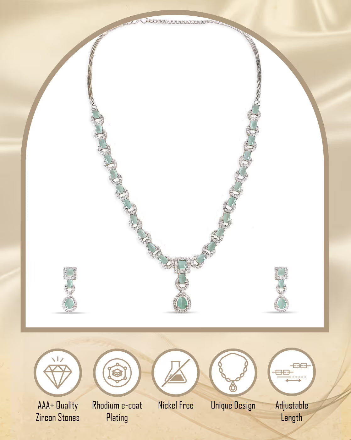 Silver Plated Necklace Set with Elegant Design