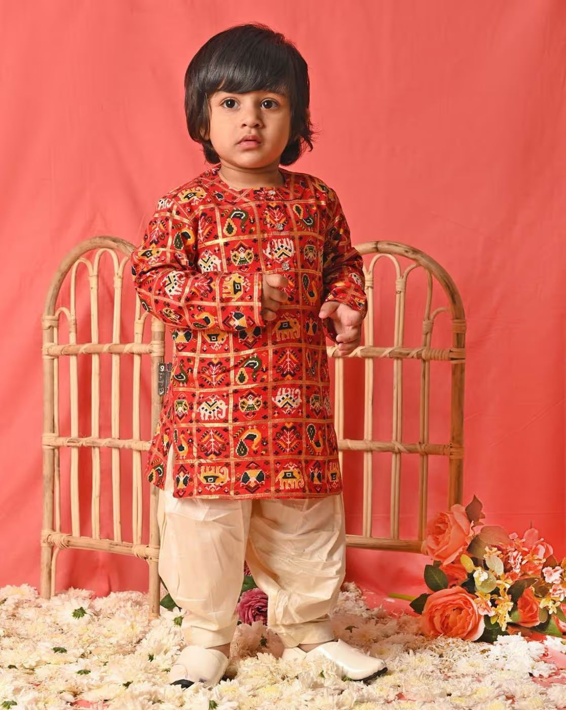 Boys Kurta Pyjama Set with Full Sleeves