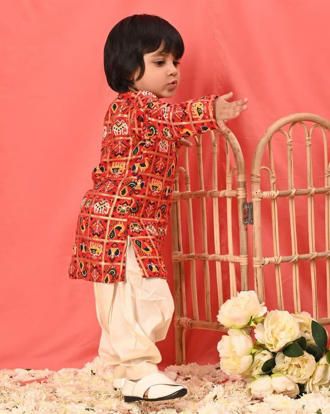 Boys Kurta Pyjama Set with Full Sleeves