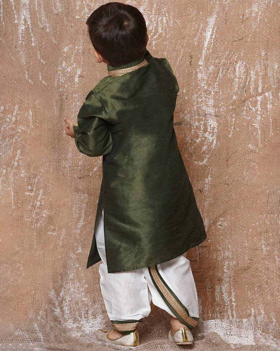 Boys Embellished Regular Fit Kurta & Dhoti Set