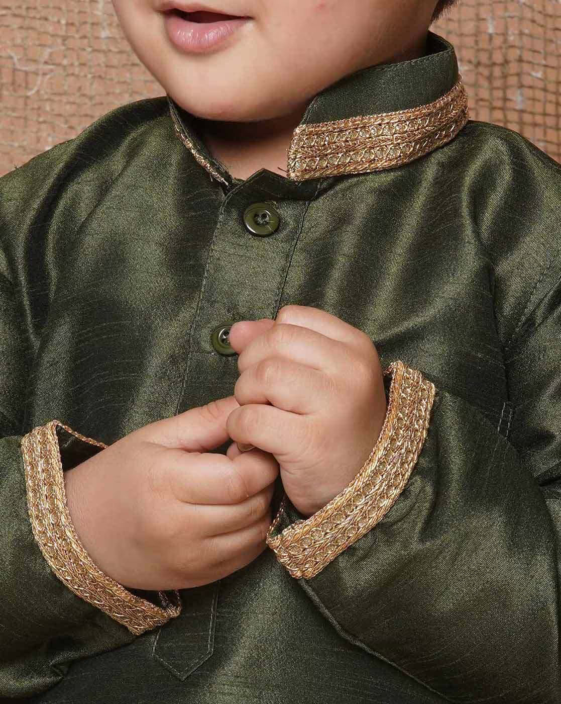 Boys Embellished Regular Fit Kurta & Dhoti Set