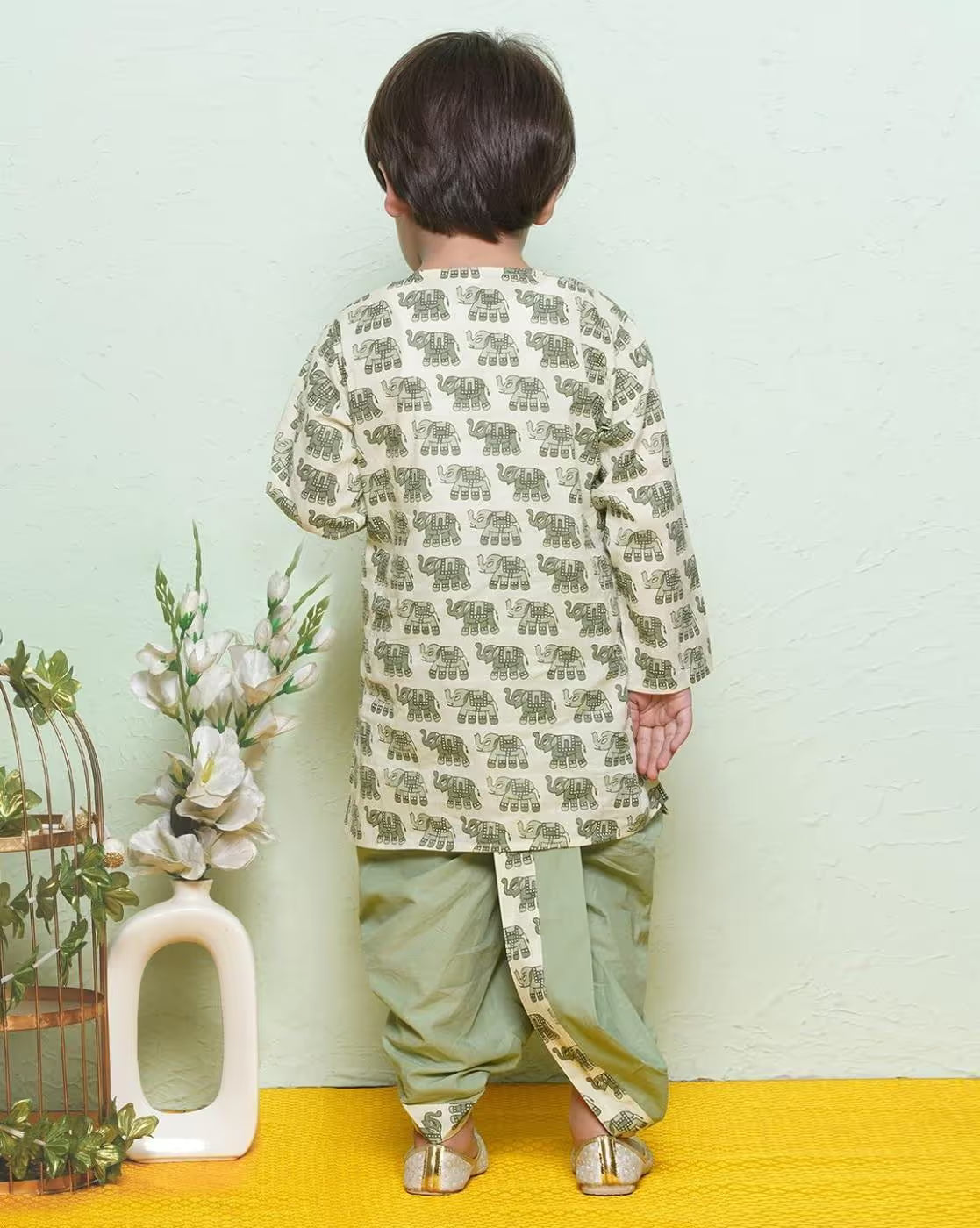Boy Animal Print Kurta & Dhotis Set