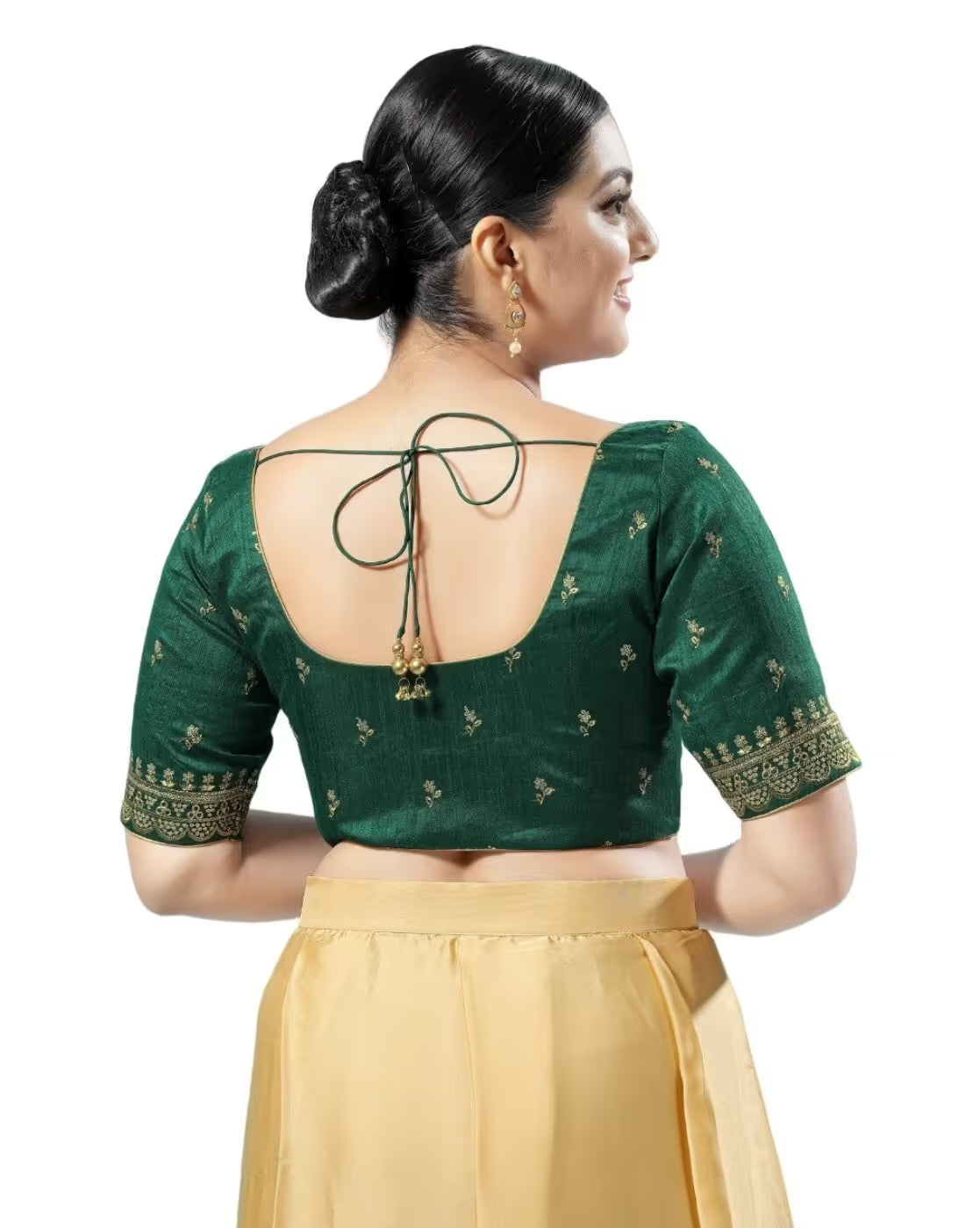 Women Embroidered Front-Open Blouse with Tie-Up Detail