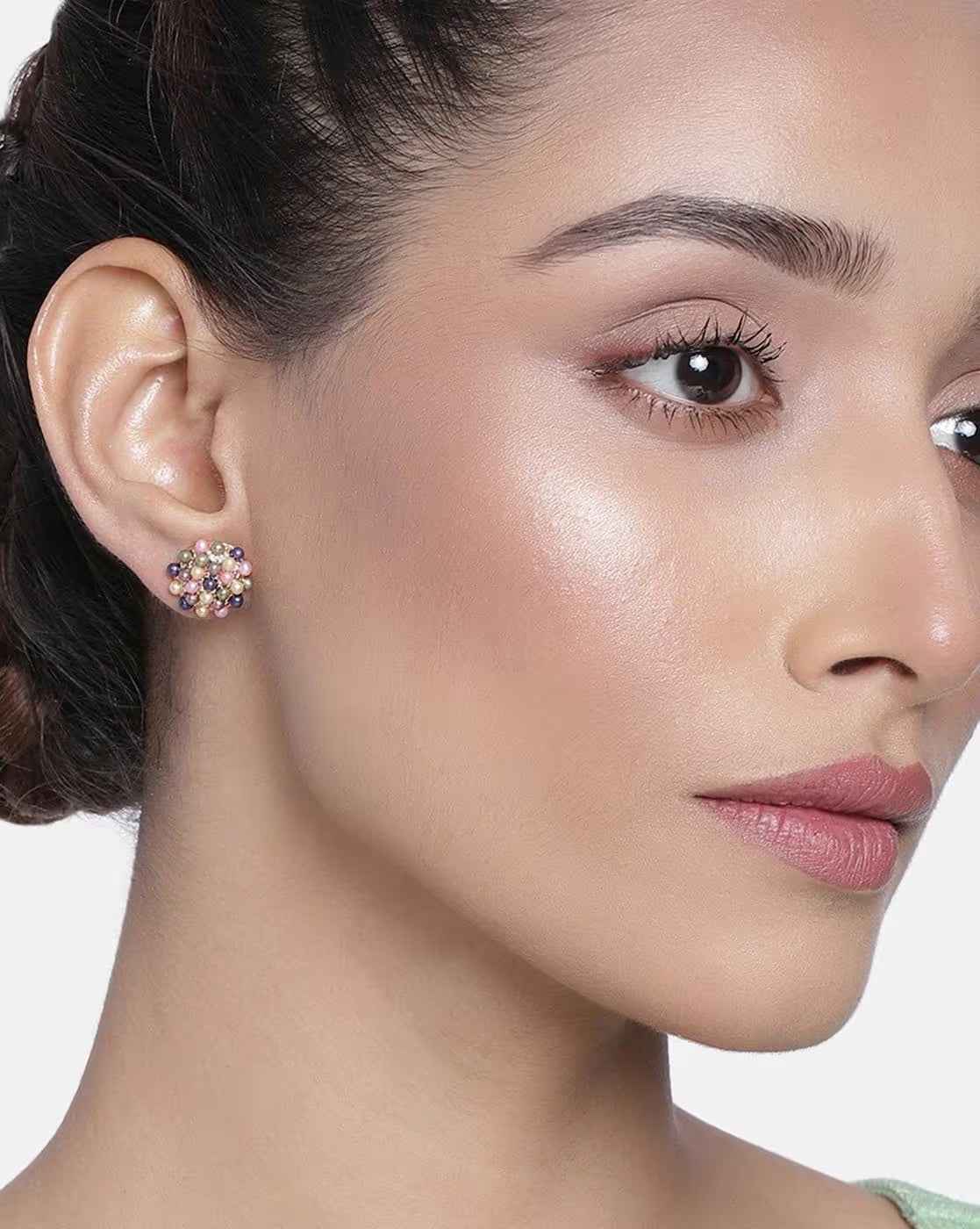 Rose-Gold-Plated Pearls Studded Earrings | FreeSize