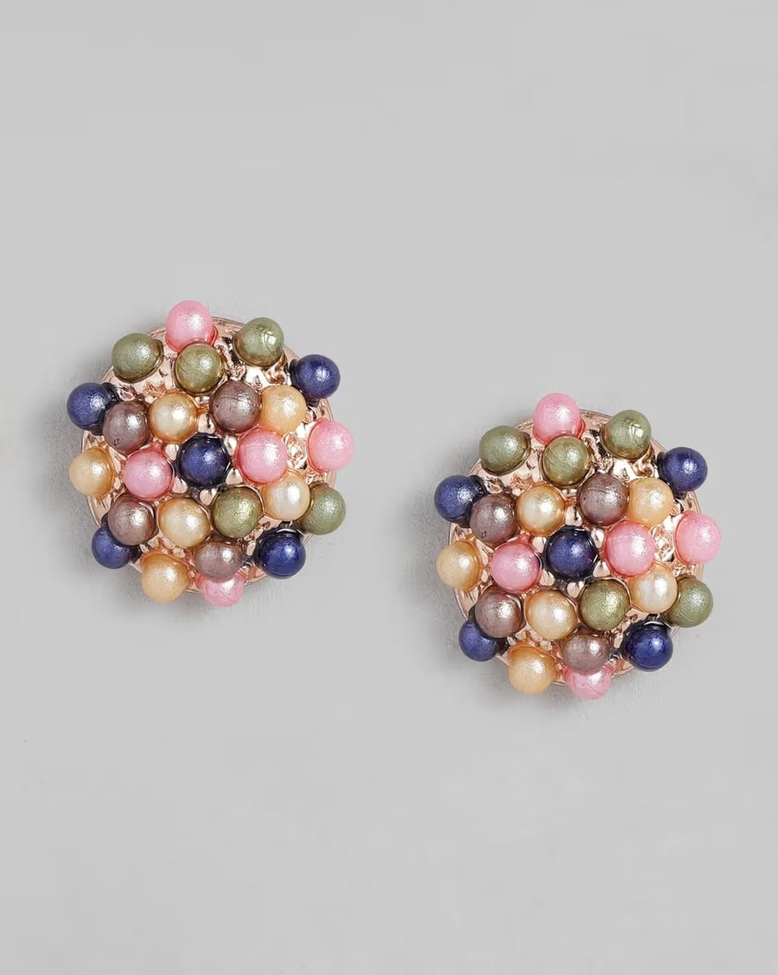 Rose-Gold-Plated Pearls Studded Earrings | FreeSize
