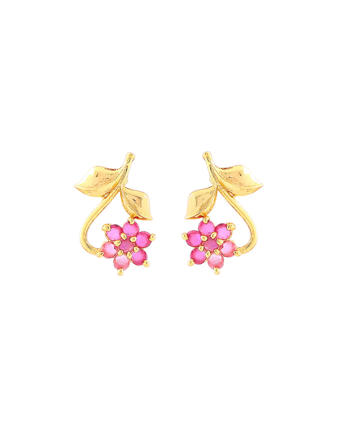 Gold-Plated Ruby Necklace Set | FreeSize