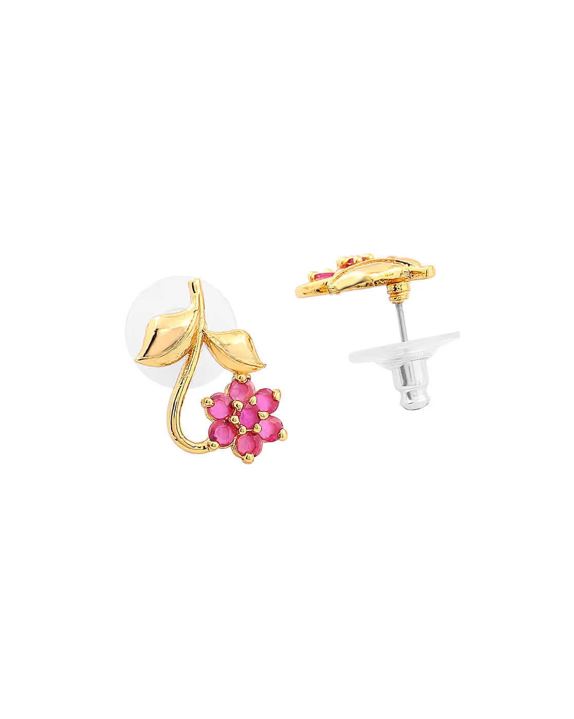 Gold-Plated Ruby Necklace Set | FreeSize