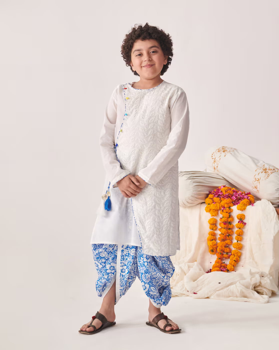Boys Embroidered Kurta Dhotis Set