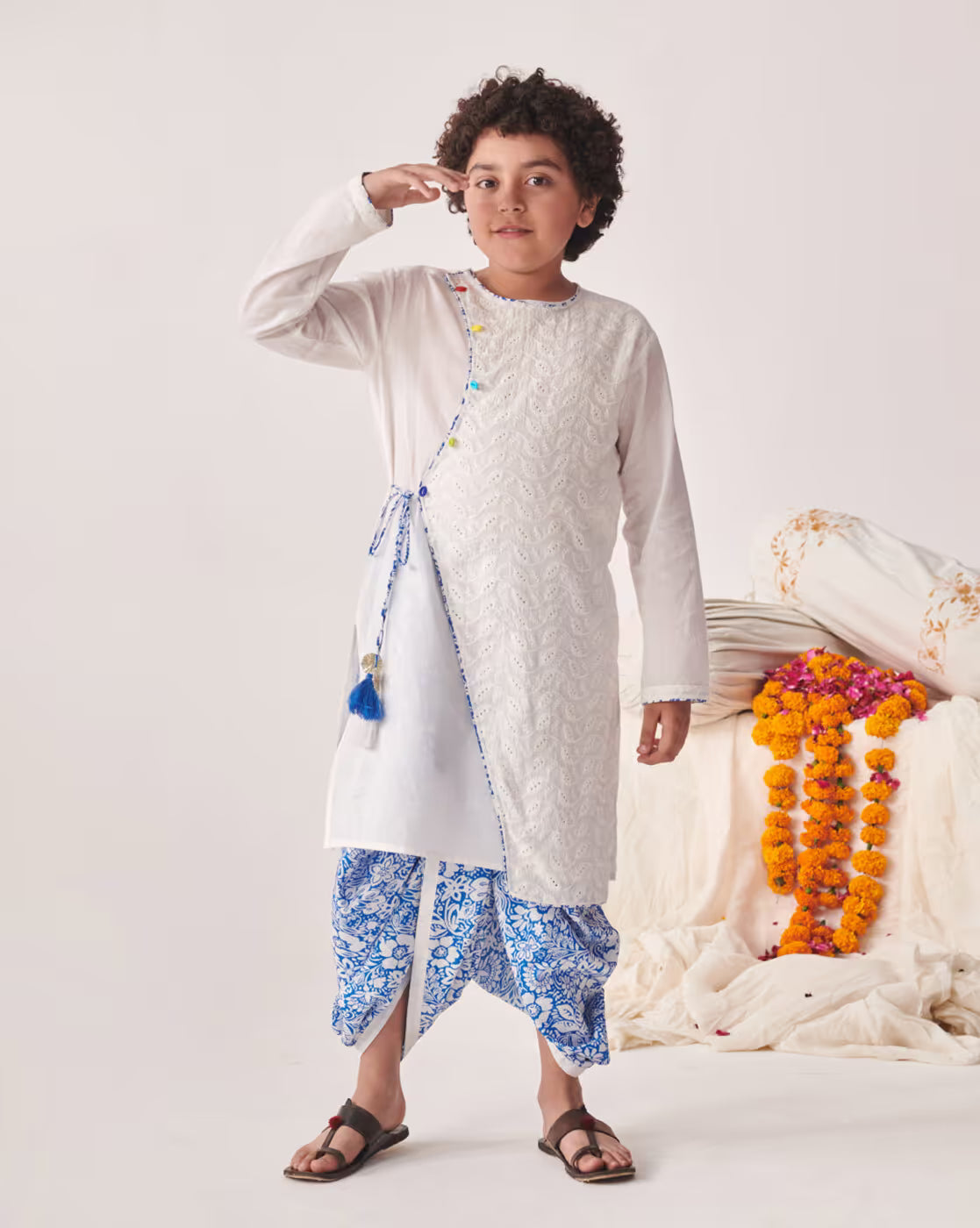 Boys Embroidered Kurta Dhotis Set
