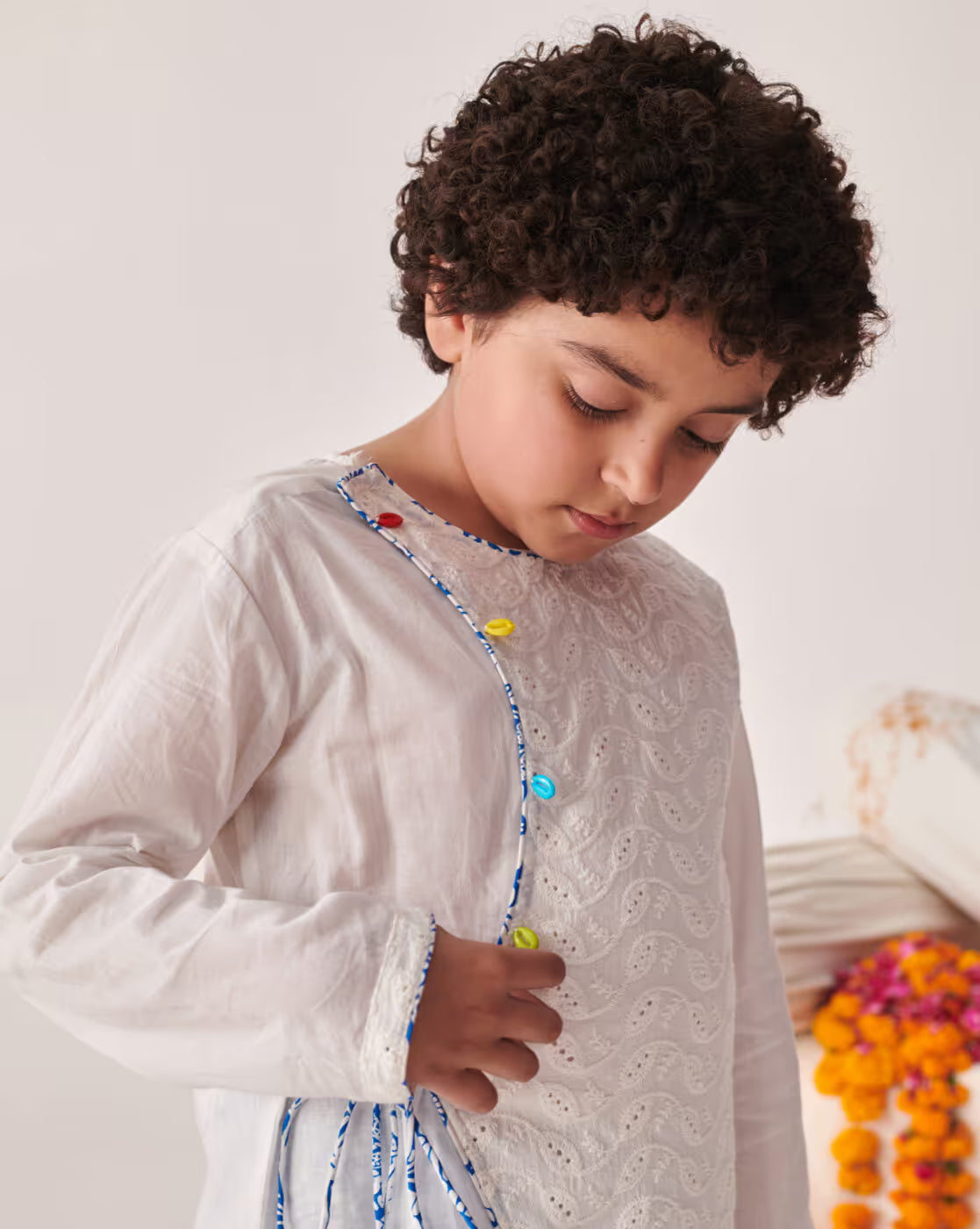 Boys Embroidered Kurta Dhotis Set