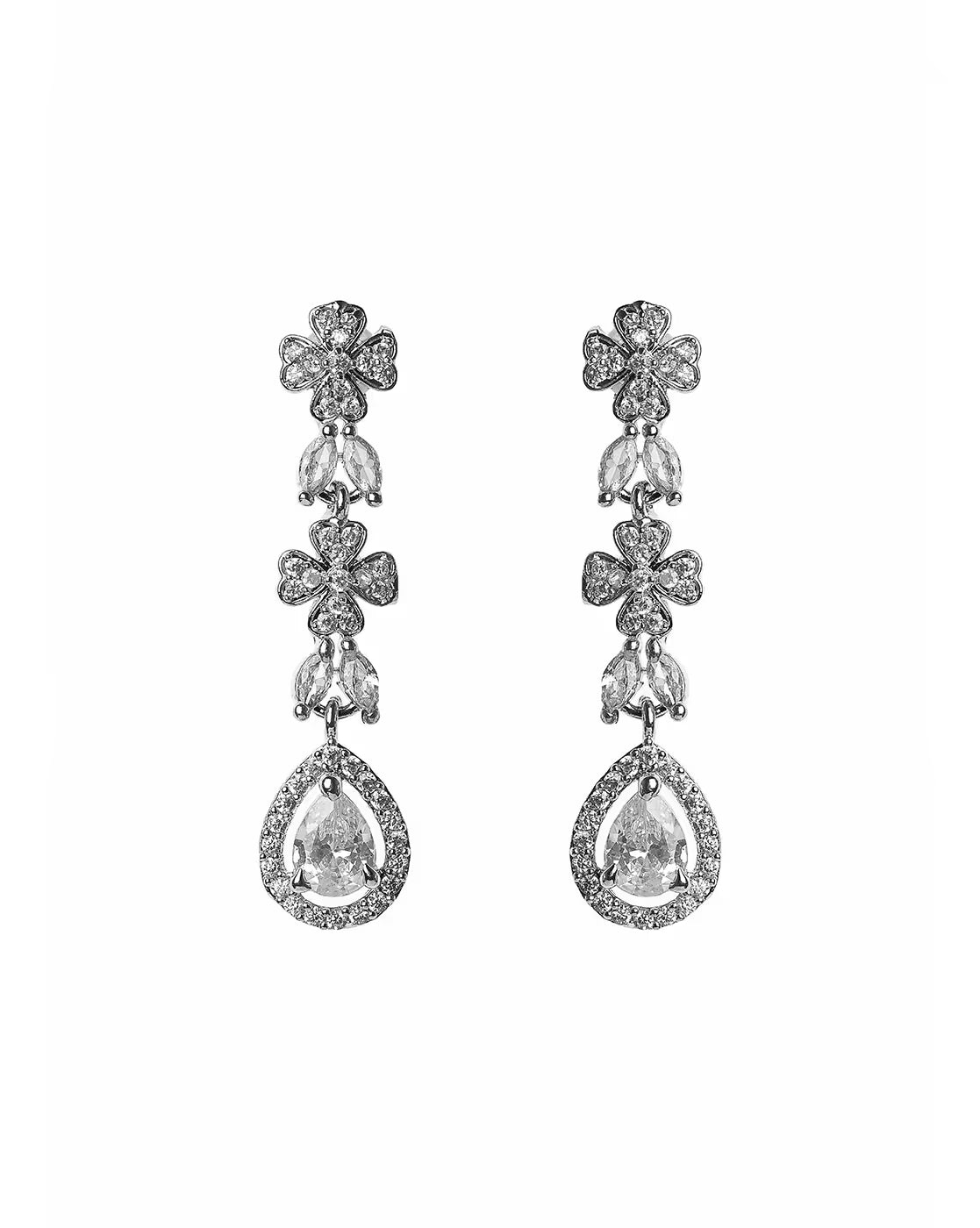 Women Silver-Plated Necklace & Earrings Set | OS