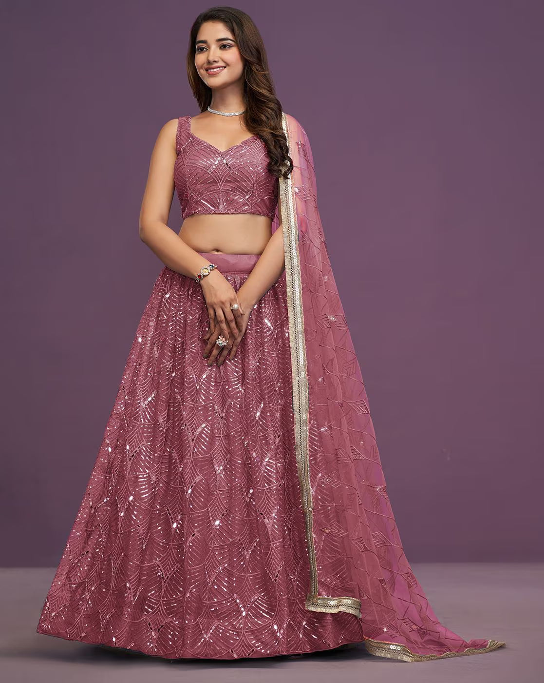 Women Embroidery Lehenga Choli Set with Dupatta