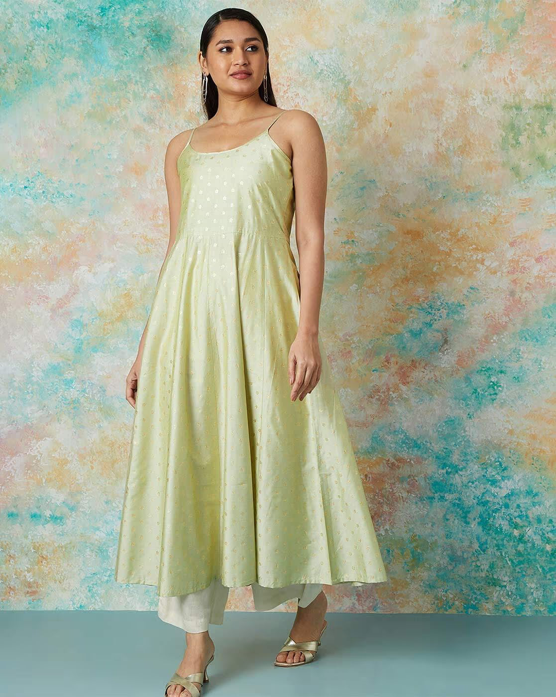 Women Embroidered Flared Kurta Set