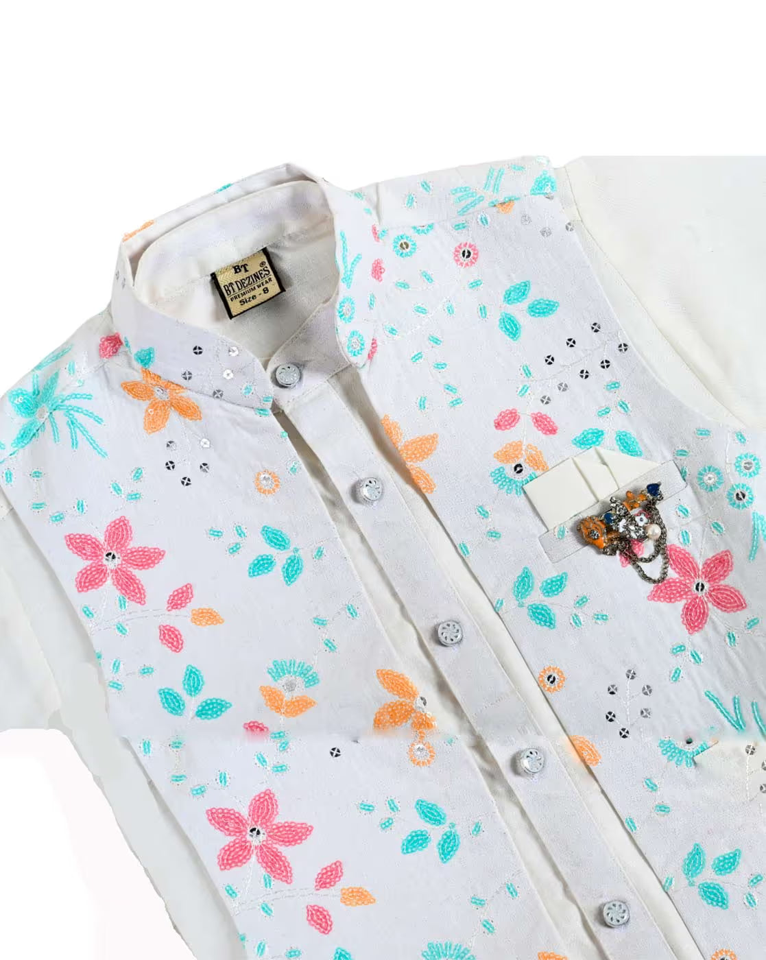 Boys Printed Regular Fit Kurta Pyjamas Set