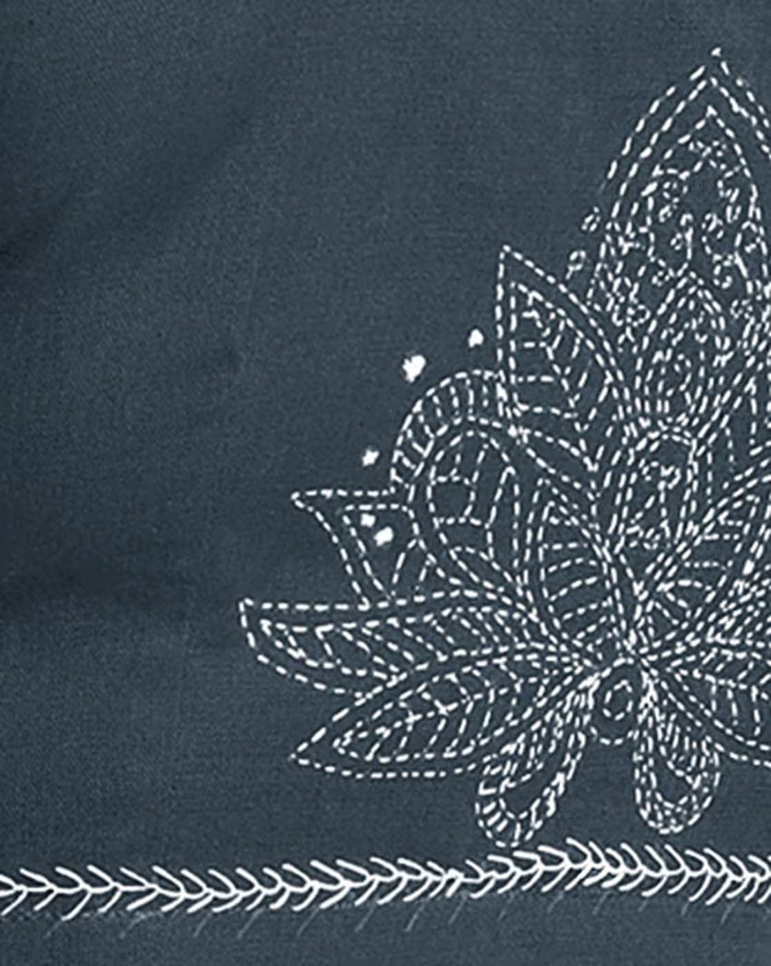 Women Hand-Embroidered Front-Open Cotton Blouse
