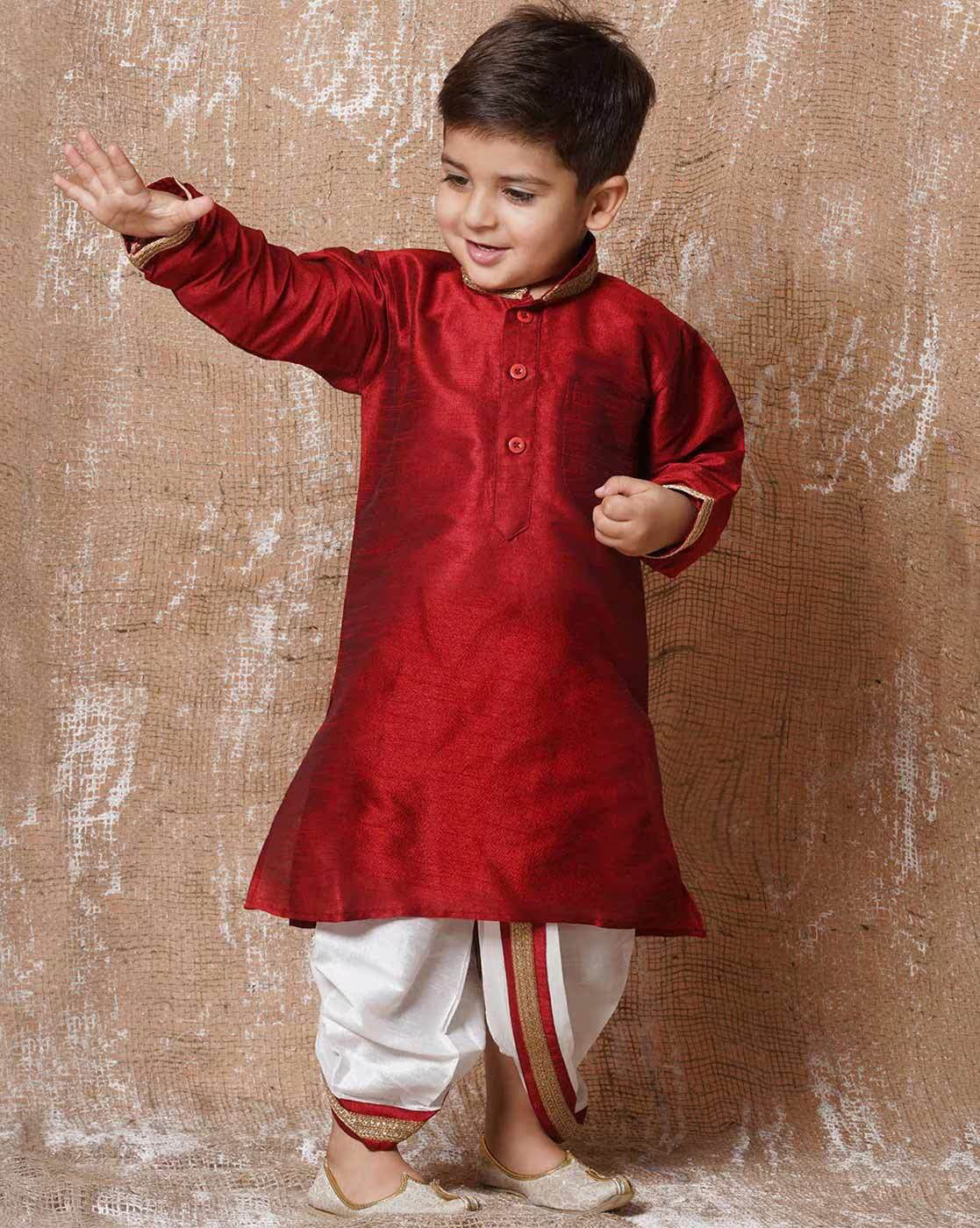 Boys Embellished Kurta Dhoti Set