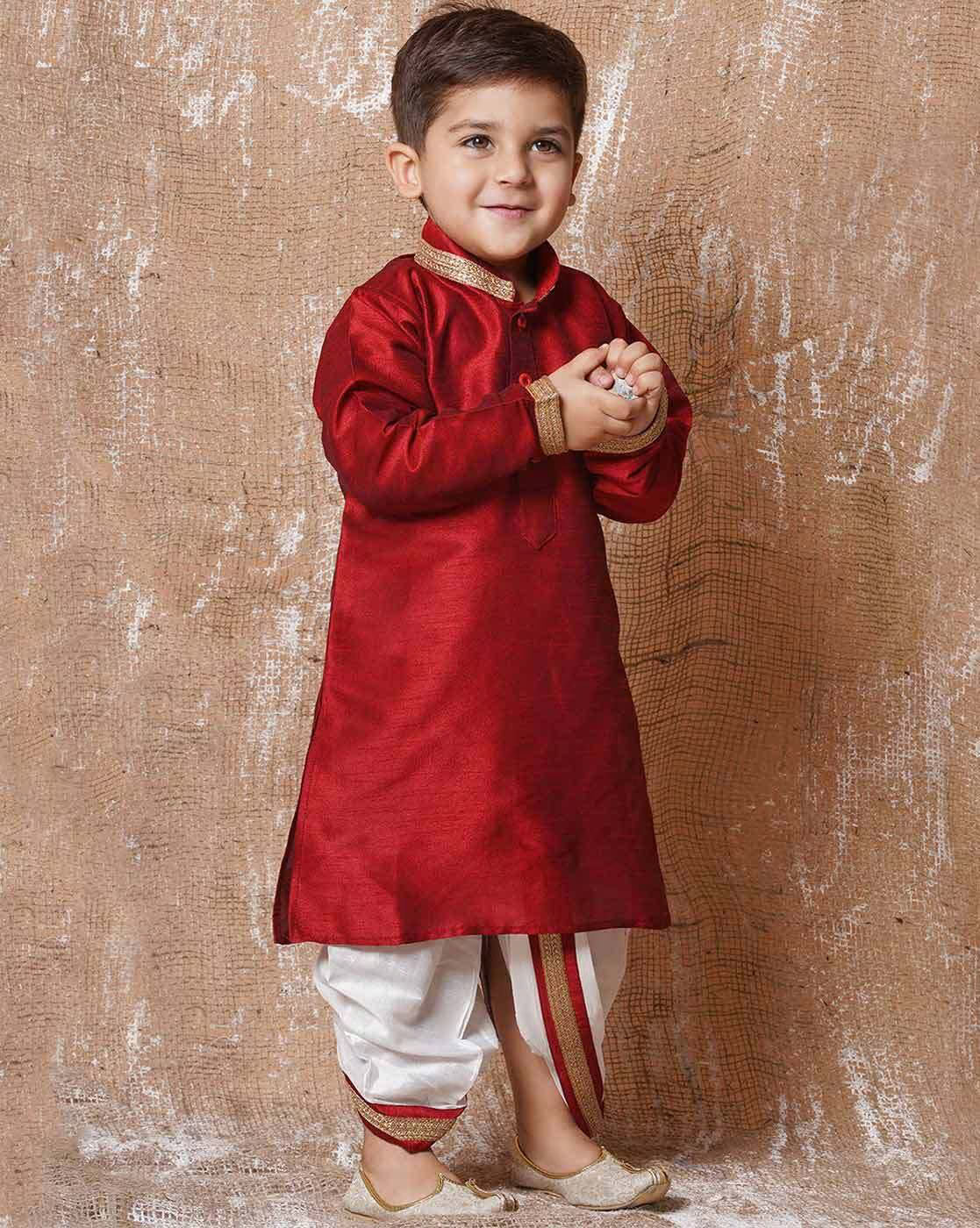 Boys Embellished Kurta Dhoti Set