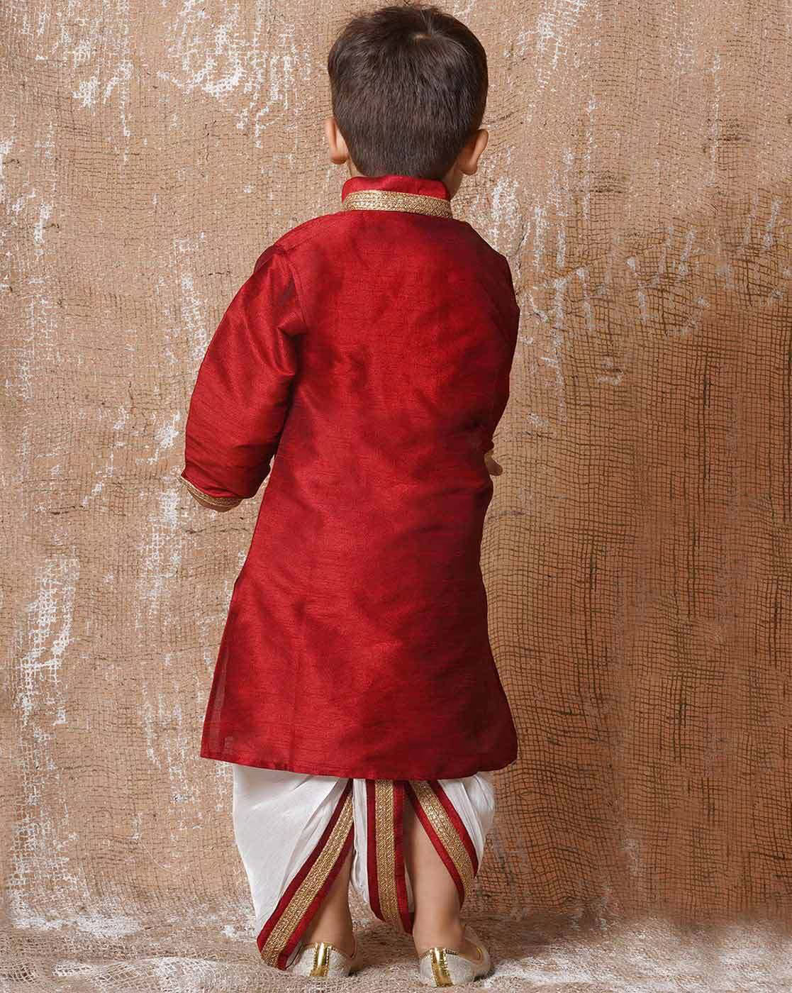 Boys Embellished Kurta Dhoti Set