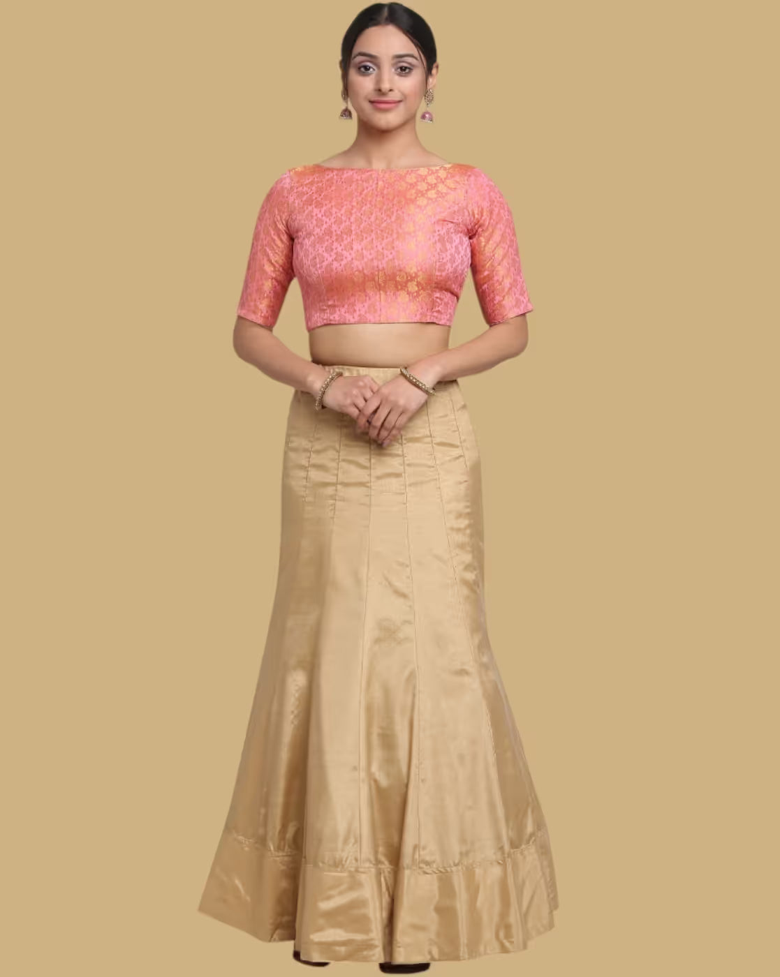 Women Paisley Zari Woven Back-Open Blouse
