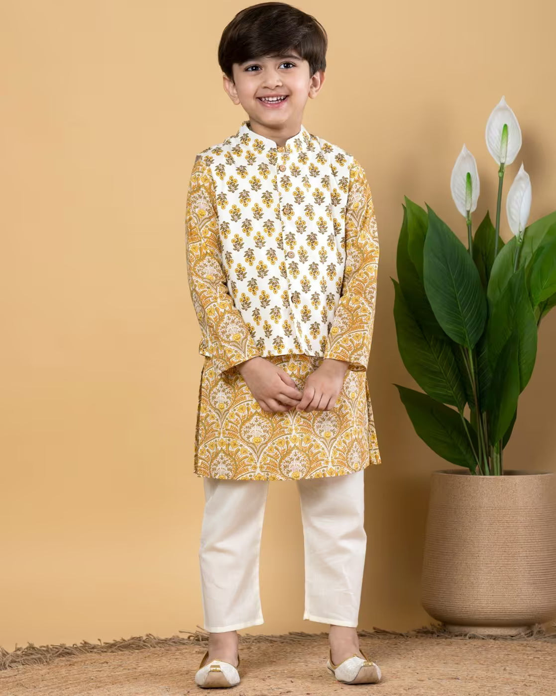 Boys Cotton Kurta Pyjama Set