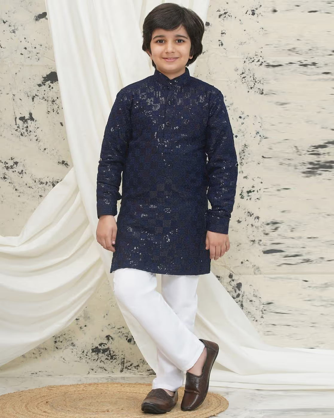 Boy Embroidered Kurta & Pyjamas Set