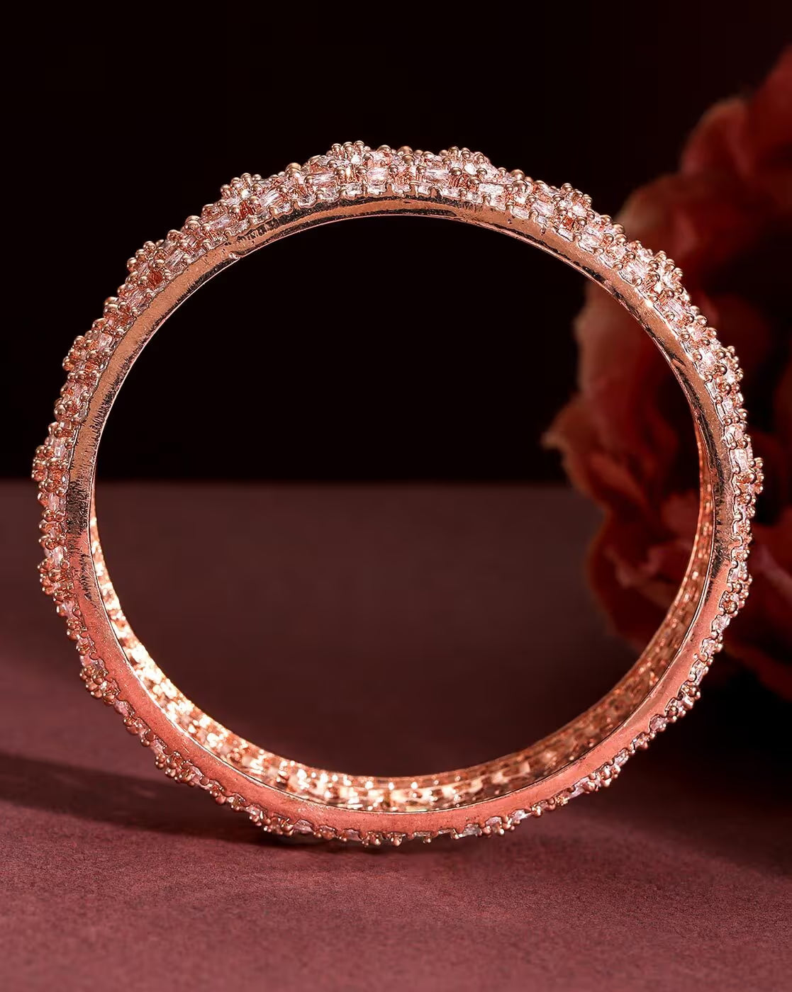 Women 22K Gold-Plated CZ Dual-Tone Handcrafted Bangles | 2.6